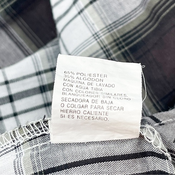 ELY CATTLEMAN Men’s Black White Plaid Pearl Snap Long Sleeve Western Shirt XXL - Picture 9 of 9